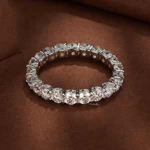 925 Sterling Silver 3mm Moissanite Ring for Women Size 6