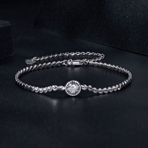 S925 Sterling Silver 5.0mm Moissanite Bracelet for Women