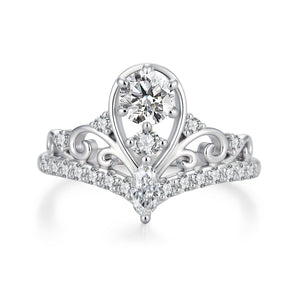 925 Sterling Silver 0.5 Carat Moissanite Ring in Size 6 for Women
