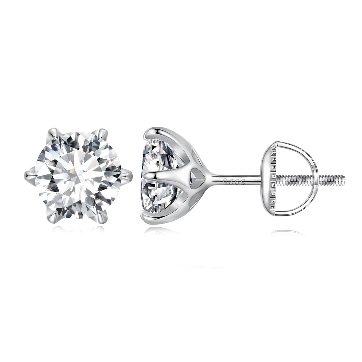 S925 Sterling Silver 2.00 Carat Moissanite Earrings for Women