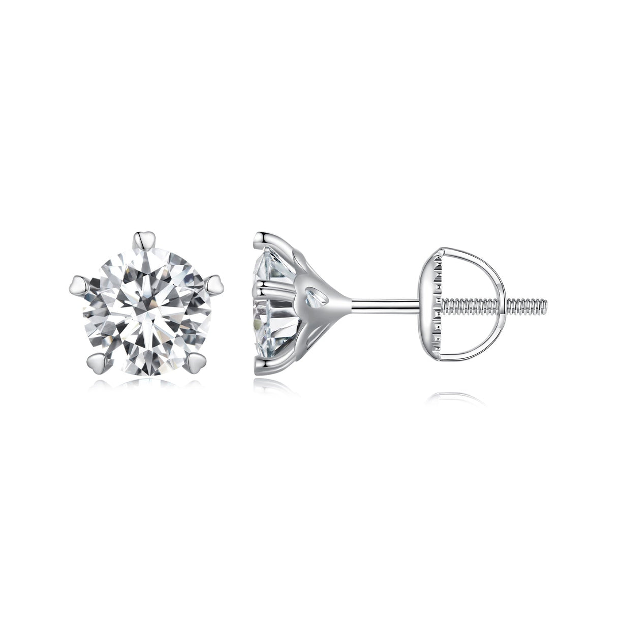 925 Sterling Silver Moissanite 0.50 Carat Earrings 6.0mm for Women