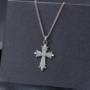 925 Sterling Silver Plated White Gold Moissanite Necklace 40+5cm for Women