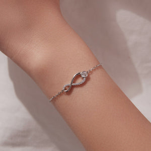 925 Sterling Silver Moissanite Pavé Bracelet for Women - 21cm, White Gold Plated, CZ