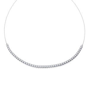 925 Sterling Silver Adjustable Pavé Setting CZ Necklace