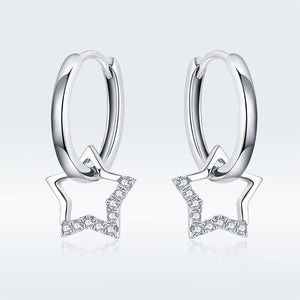 S925 Sterling Silver Plated Platinum CZ Earrings for Women