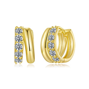 925 Sterling Silver Moissanite 0.06 Carat White Gold Plated Earrings for Women