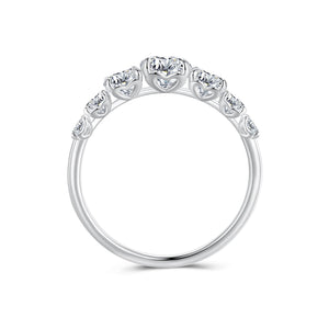 925 Sterling Silver Moissanite Engagement Ring with 5mm, 4mm, 3mm, 2.5mm Stones for Women