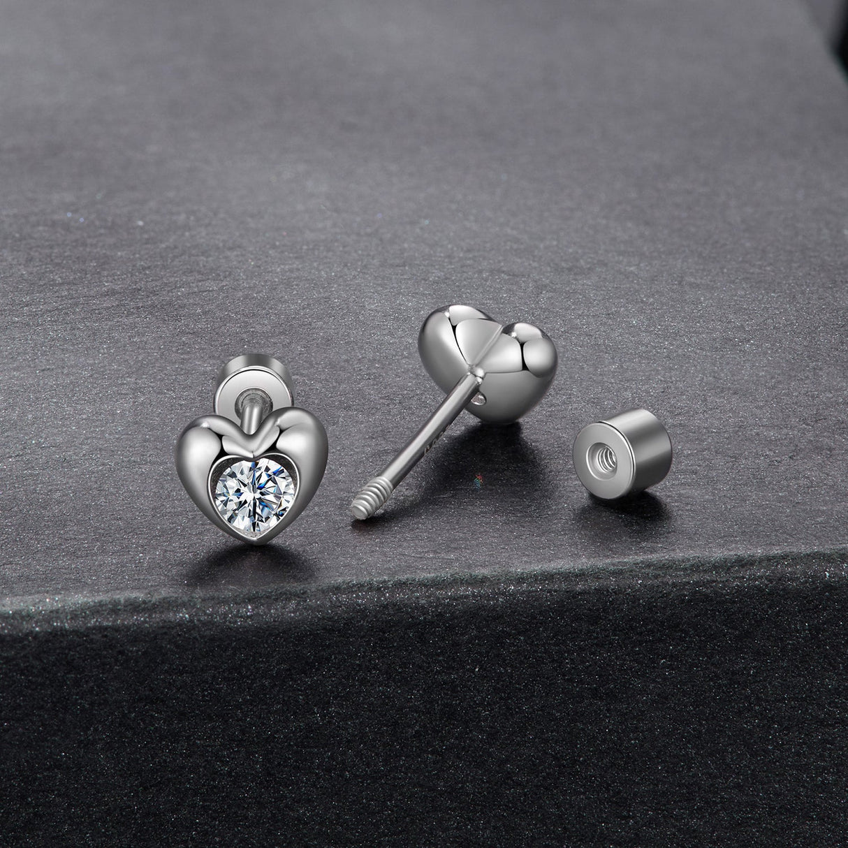 925 Sterling Silver Moissanite Earrings 0.5cm for Women