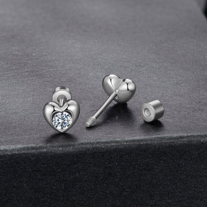 925 Sterling Silver Moissanite Earrings 0.5cm for Women