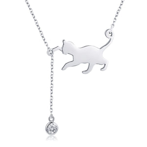 925 Sterling Silver Necklace 38-45cm with 1.4*2.5cm Pendant for Women
