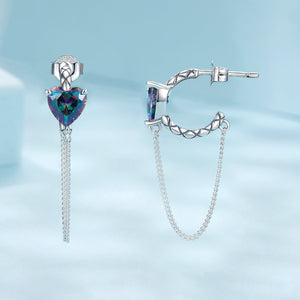 925 Sterling Silver Transparent Glass Earrings for Women