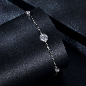 925 Sterling Silver 5mm Moissanite & 3mm Moissanite Bracelet for Women