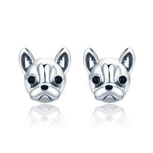 925 Sterling Silver Oxidized Enamel Earrings for Women 1*1cm