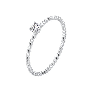 925 Sterling Silver 3mm Moissanite Ring for Women - Size 6