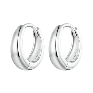 925 Sterling Silver 12*3mm Platinum Plated Earrings