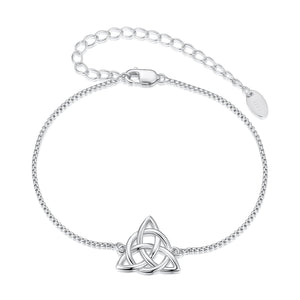 925 Sterling Silver White Gold Plated Bracelet with Length 15+6cm for Women