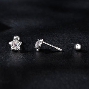 925 Sterling Silver Moissanite Stud Earrings 5mm for Women