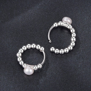 925 Sterling Silver White Gold Plated Moissanite & Pearl Earrings for Women