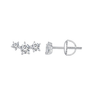 925 Sterling Silver Moissanite 0.01 Carat Earrings Size 4*9mm for Women