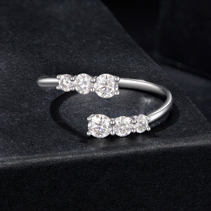 925 Sterling Silver Moissanite Ring for Women - Size E - Plated White Gold