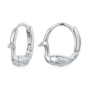925 Sterling Silver Plated White Gold Hoop Earrings for Women
