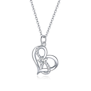 925 Sterling Silver Adjustable CZ Pendant Necklace