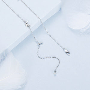 925 Sterling Silver Adjustable Necklace with White Gold Plating