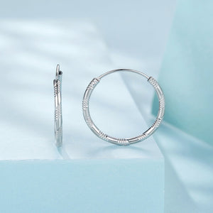 925 Sterling Silver Plated White Gold Earrings 3.0cm for Women