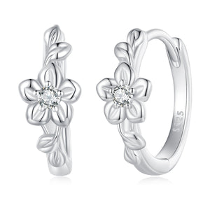 925 Sterling Silver Earrings with Zircon and Platinum Plating