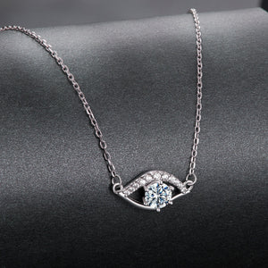925 Sterling Silver Moissanite Necklace 40+5cm in Length for Women