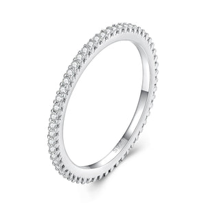 925 Sterling Silver Moissanite 0.005ct 1.4mm Ring Size 6 for Women