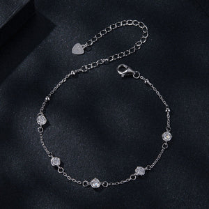 925 Sterling Silver 3mm Moissanite Bracelet for Women