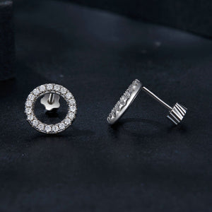 925 Sterling Silver 10mm Moissanite Earrings for Women