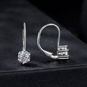 925 Sterling Silver 0.5 Carat Moissanite Earrings for Women