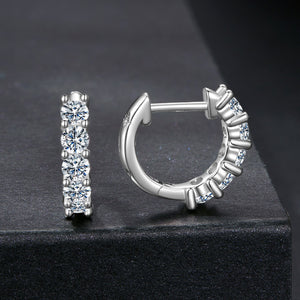 925 Sterling Silver Moissanite Earrings 1.3cm for Women