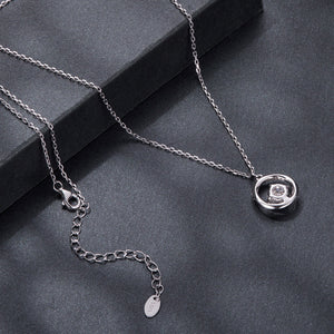 925 Sterling Silver Moissanite Necklace 40+5cm with CZ for Women