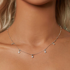 925 Sterling Silver 3mm Moissanite Necklace for Women