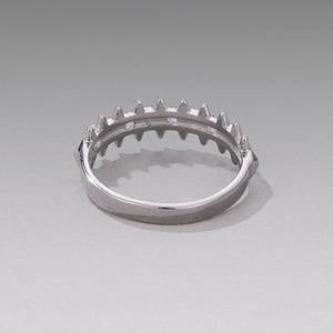 925 Sterling Silver 0.24cm White Gold Plated Ring with CZ for Women Size 6