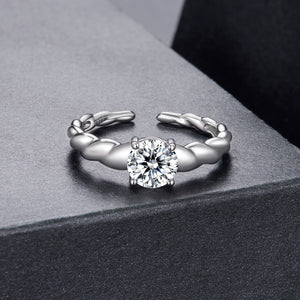 925 Sterling Silver Moissanite 0.65 Carat Ring for Women Size E