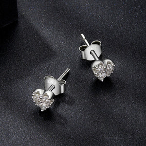 925 Sterling Silver Moissanite 0.03 Carat Earrings for Women