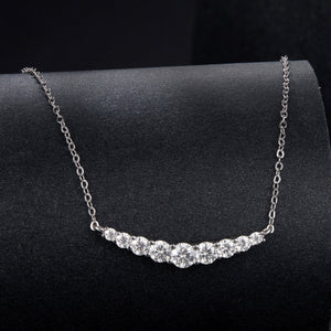 925 Sterling Silver 38+5cm White Gold Plated Moissanite Necklace for Women