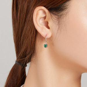 925 Sterling Silver Earrings with Pavé Setting CZ and Plated Platinum