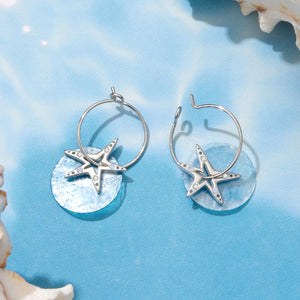 925 Sterling Silver Earrings with Nano Opal Stone and CZ in White Gold Plated, 2.8cm for Women
