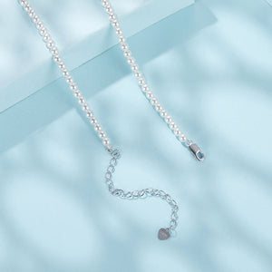 925 Sterling Silver White Gold Plated Necklace with Quality Shell Pearl for Women