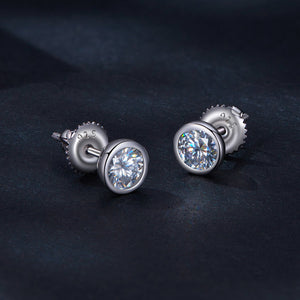 925 Sterling Silver 5.0mm Moissanite Earrings for Women