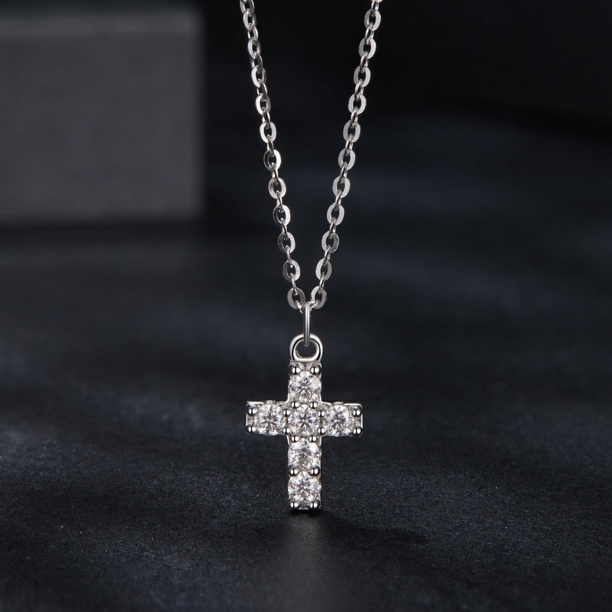925 Sterling Silver Moissanite Pendant Necklace 40+5cm for Women