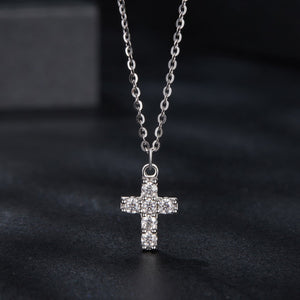 925 Sterling Silver Moissanite Pendant Necklace 40+5cm for Women