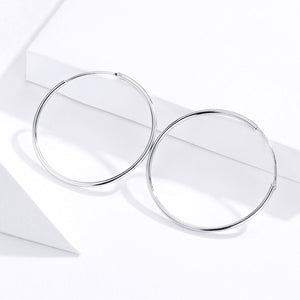 925 Sterling Silver Plated Platinum Earrings 3cm for Women