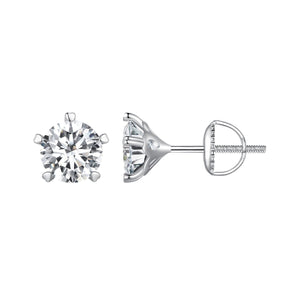 925 Sterling Silver Moissanite 0.50 Carat Earrings 6.0mm for Women