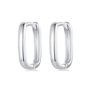 925 Sterling Silver Earrings 10*2mm with White Gold Plating for Women